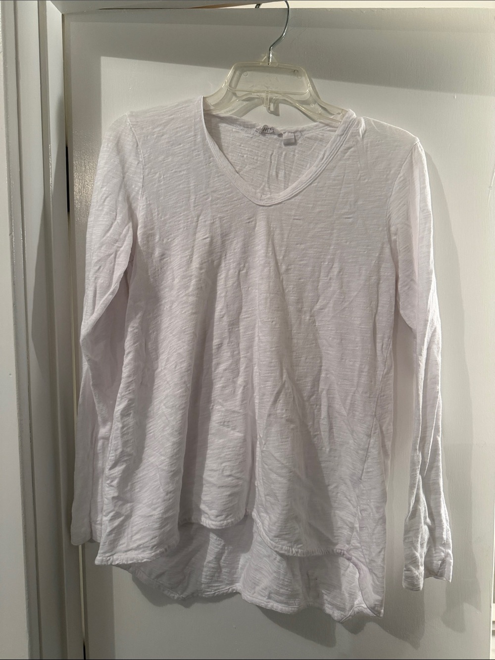 Wilt White V-Neck Long Sleeve Tee